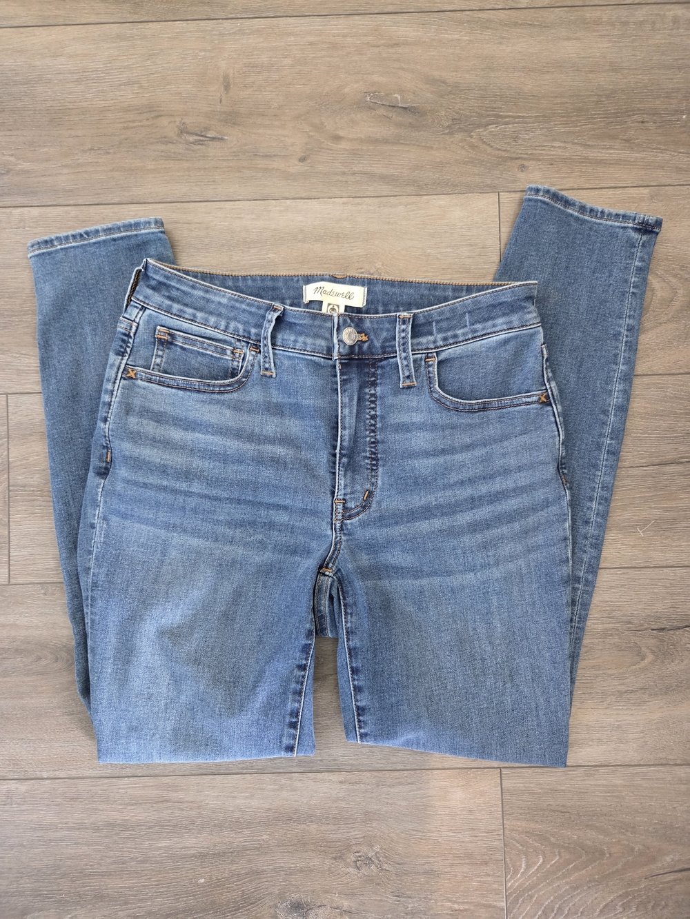 Madewell Mid Wash High-Rise Skinny Jeans - Blue